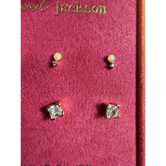 NEW IN BOX Olivia And Jackson 4 Earrings Set 925 Silver Cubic Zirconia Opalite - Picture 9 of 9